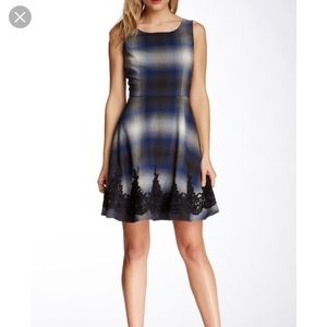 Jessica Simpson Plaid and Lace Dress